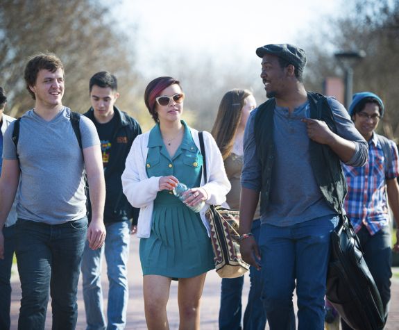 students on campus
